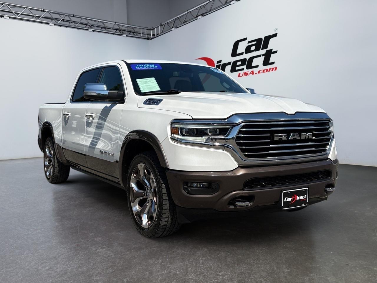 2020 Ram 1500 Longhorn, POWER RUNNING BOARDS, DUAL PANORAMIC SUNROOF, REMOTE TAILGATE RELEASE, TOW PACKAGE, MULTIPLE VIEW BACKUP CAMERA, BLIND SPOT ALERT, LANE KEEP ASSIST, APPLE CARPLAY/ANDROID AUTO, HEATED STEERING WHEEL & FRONT/REAR SEATS, ONLY 1 OWNER, CLEAN C Virginia Beach VA