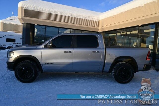 2020 Ram 1500 Rebel / 4X4 / Crew Cab / 5.7L V8 / Level 2 Group / Comfort & Convenience Group / Auto Start / Front & Rear Heated Leather Seats / Heated Steering / NAV / Harman Kardon / Tonneau Cover / Bed Liner / Tow Pkg Anchorage AK