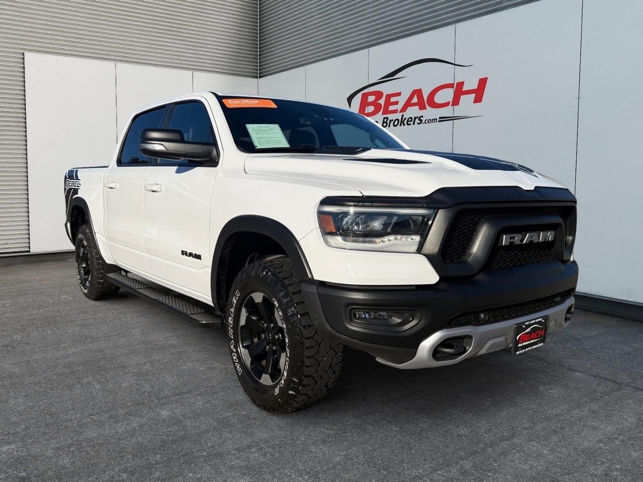 2020 Ram 1500 Rebel, HEATED SEATS, HEATED STEERING WHEEL, APPLE CARPLAY/ANDROID AUTO, BACKUP CAMERA, UNIVERSAL GARAGE DOOR OPENER, POWER FOLDING MIRRORS, PUSH BUTTON START, ONLY 1 OWNER, LOW MILES!
