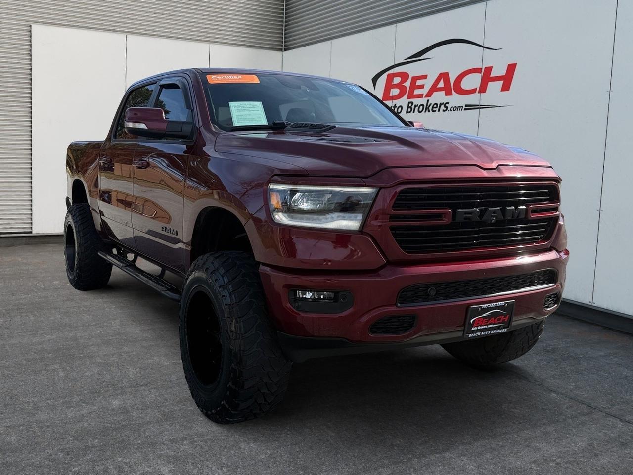 2020 Ram 1500 SPORT, BACKUP CAMERA, HEATED SEATS, HEATED STEERING WHEEL, APPLE CARPLAY/ANDROID AUTO, POWER FOLDING MIRRORS, HEATED MIRRORS, WIFI, REMOTE START, PUSH BUTTON START, CLEAN CARFAX, COME AND TEST DRIVE THIS RAM REBEL TODAY!