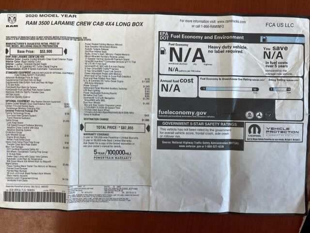 2020 Ram 3500 Laramie Crew Cab 4x4 Cummins Diesel Ashland VA