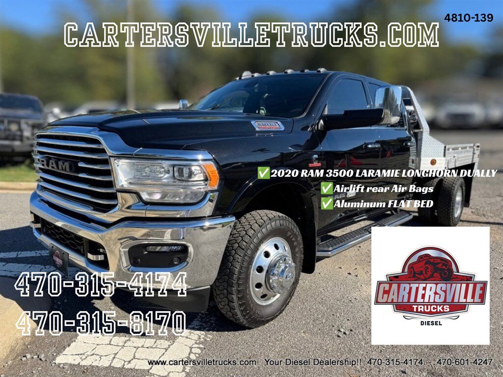 2020 Ram 3500 Laramie Longhorn 4X4 - DUALLY - ALUMINUM FLATBED