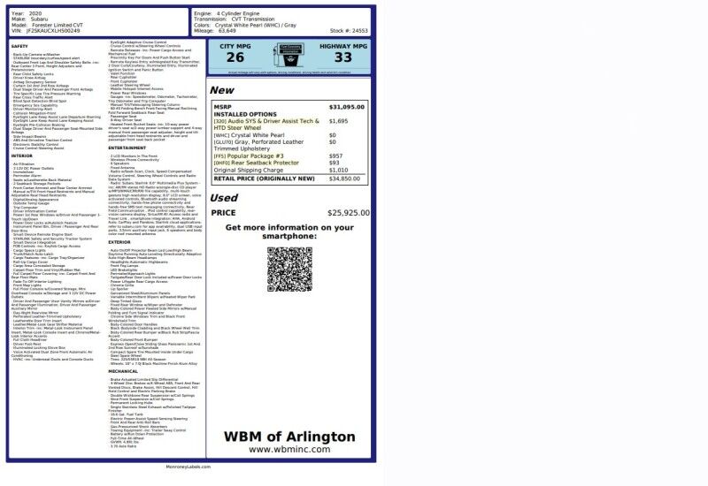 2020 Subaru Forester 2.5i Limited AWD