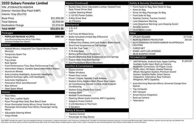 2020 Subaru Forester Limited Raleigh NC