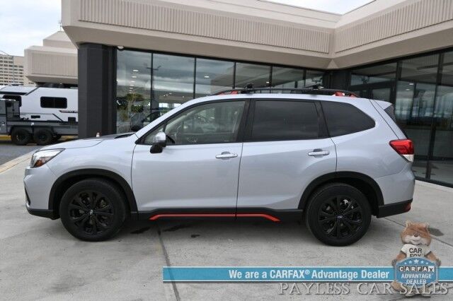 2020 Subaru Forester Sport / AWD / Power & Heated Cloth Seats / Harman Kardon Speakers / Panoramic Sunroof / Adaptive Cruise / Lane Depart & Blind Spot / Apple CarPlay & Android Auto / Back Up Camera / Tow Pkg / Luggage Rack / 1-Owner