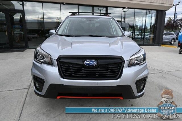 2020 Subaru Forester Sport / AWD / Power & Heated Cloth Seats / Harman Kardon Speakers / Panoramic Sunroof / Adaptive Cruise / Lane Depart & Blind Spot / Apple CarPlay & Android Auto / Back Up Camera / Tow Pkg / Luggage Rack / 1-Owner