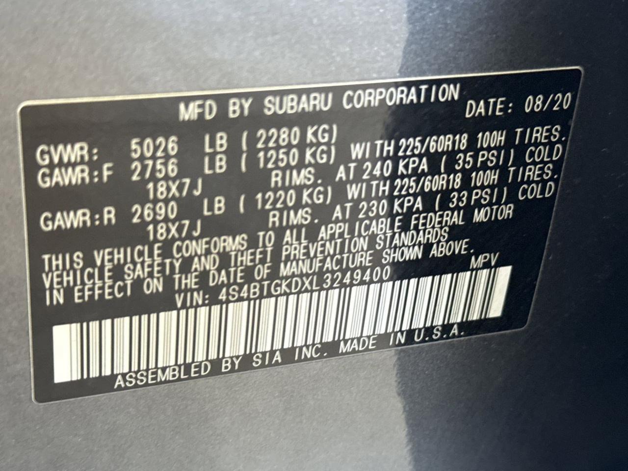 2020 Subaru Outback Onyx Edition XT San Antonio TX