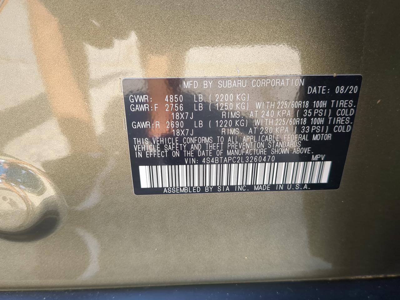 2020 Subaru Outback Touring Winder GA