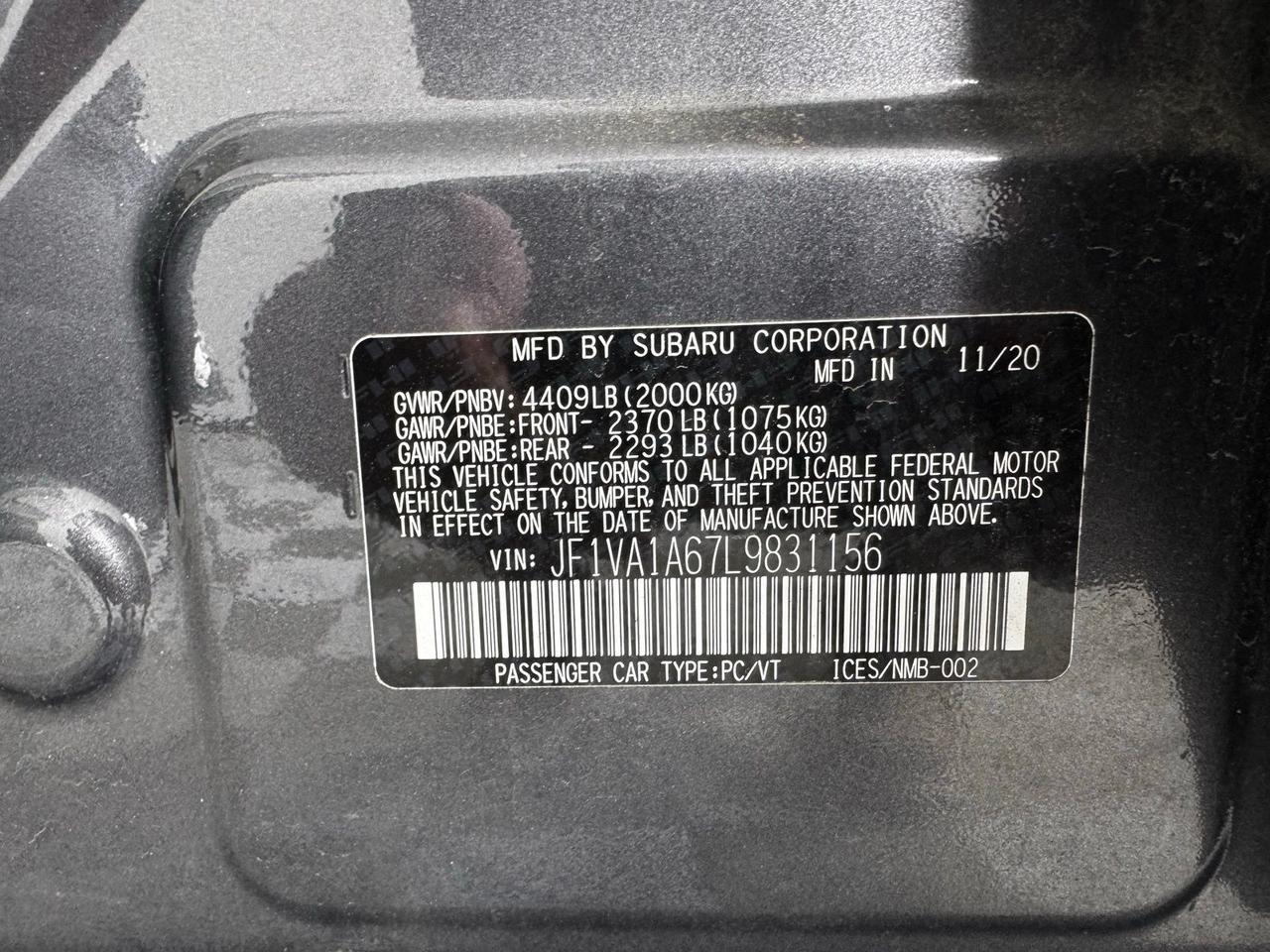 2020 Subaru WRX Base Fredericksburg VA