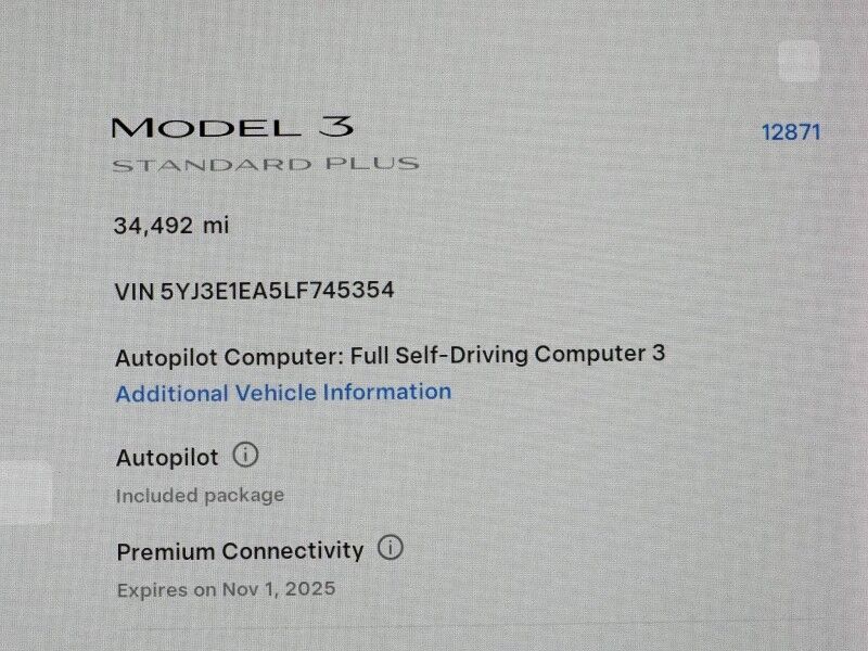 2020 Tesla Model 3 Standard Range Plus *AUTOPILOT, NAVIGATION, SAFETY ALERTS, ADAPTIVE CRUISE, SURROUND VIEW CAMERAS, PANORAMA GLASS ROOF, HEATED SEATS, 18 INCH WHEELS, BLUETOOTH Round Rock TX