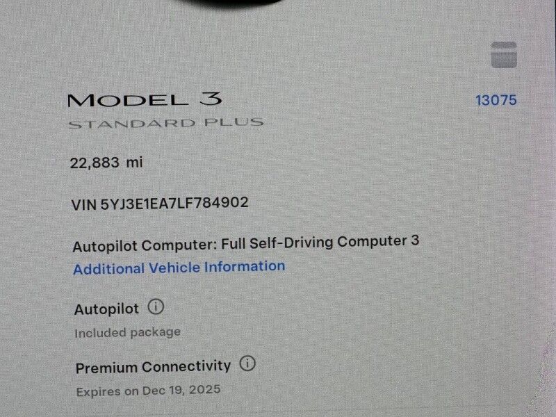 2020 Tesla Model 3 Standard Range Plus *AUTOPILOT, NAVIGATION, SAFETY ALERTS, ADAPTIVE CRUISE, SURROUND VIEW CAMERAS, PANORAMA GLASS ROOF, HEATED SEATS, 18 INCH WHEELS, BLUETOOTH Round Rock TX