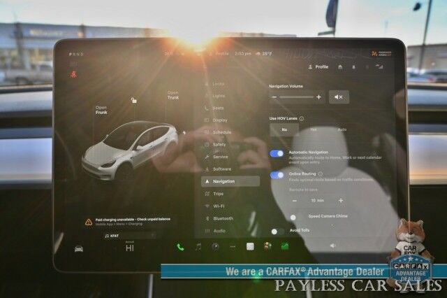 2020 Tesla Model Y Long Range / AWD / Full Self Driving Pkg / Acceleration Boost Pkg / Power & Heated Leather Seats / Heated Steering Wheel / NAV / Fixed Glass Roof / Lane Departure & Blind Spot Alert / Tow Pkg / 1-Owner Anchorage AK