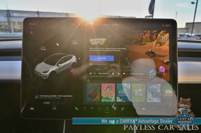 2020 Tesla Model Y Long Range / AWD / Full Self Driving Pkg / Acceleration Boost Pkg / Power & Heated Leather Seats / Heated Steering Wheel / NAV / Fixed Glass Roof / Lane Departure & Blind Spot Alert / Tow Pkg / 1-Owner Anchorage AK