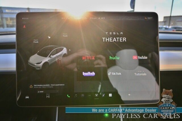 2020 Tesla Model Y Long Range / AWD / Power & Heated Leather Seats / Heated Steering Wheel / NAV / Sunroof / Adaptive Cruise Control / Lane Departure & Blind Spot Alert / Apple CarPlay & Android Auto / Tow Pkg / 1-Owner Anchorage AK