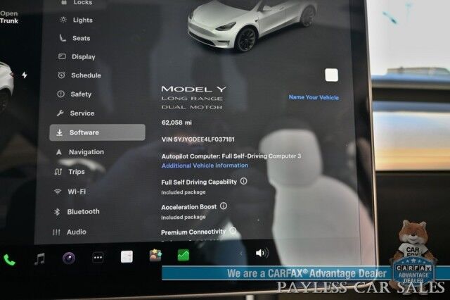 2020 Tesla Model Y Long Range / AWD / Power & Heated Leather Seats / Heated Steering Wheel / NAV / Sunroof / Adaptive Cruise Control / Lane Departure & Blind Spot Alert / Apple CarPlay & Android Auto / Tow Pkg / 1-Owner Anchorage AK