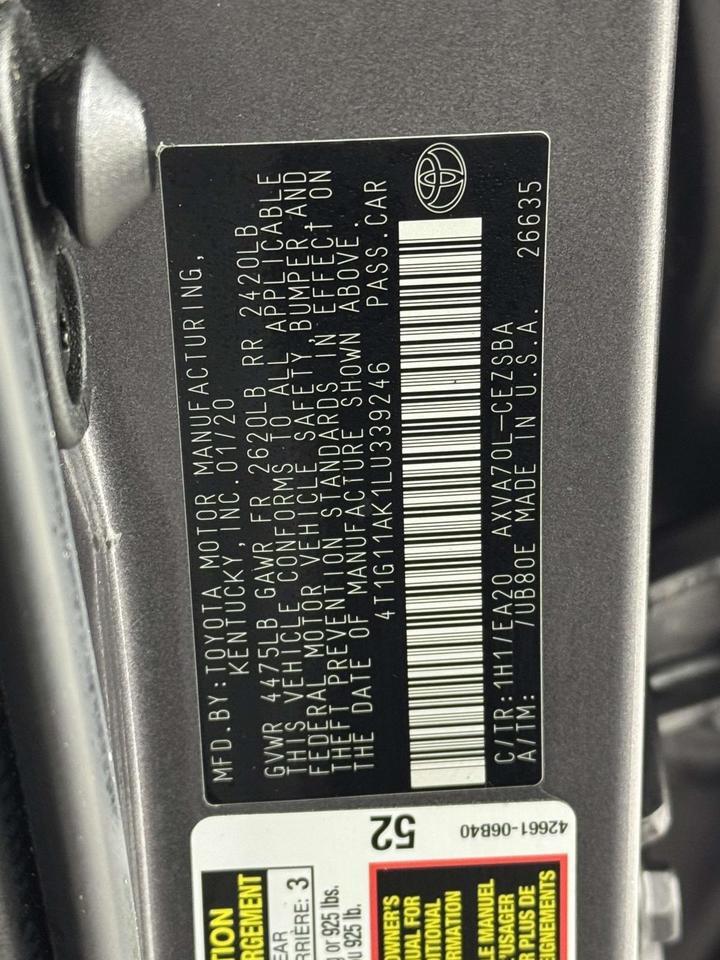 2020 Toyota Camry SE Fredericksburg VA