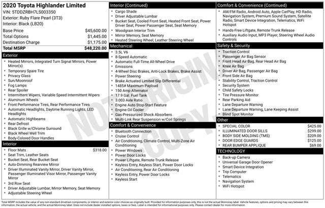 2020 Toyota Highlander Limited Raleigh NC