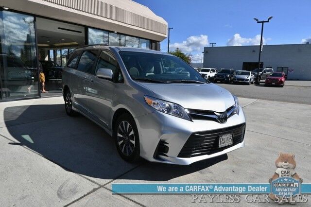 2020 Toyota Sienna LE / AWD / Premium Cloth Seats / Adaptive Cruise Control / Lane Departure & Blind Spot Alert / Apple CarPlay & Android Auto / Back Up Camera / 3rd Row / Rear Captains Chairs / Seats 7 / 24 MPG / 1-Owner Anchorage AK