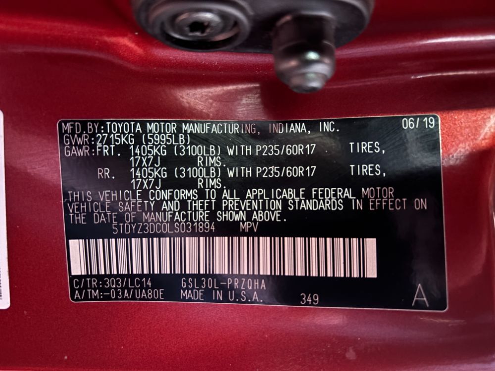 2020 Toyota Sienna XLE Franklin OH