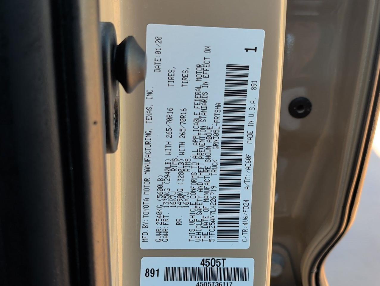 2020 Toyota Tacoma 4WD TRD Off Road San Juan TX