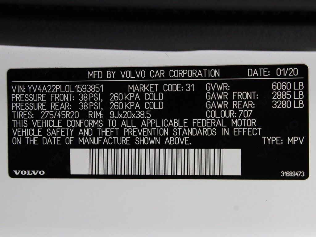 2020 Volvo XC90 T6 Inscription AWD 7 Passenger Fond du Lac WI