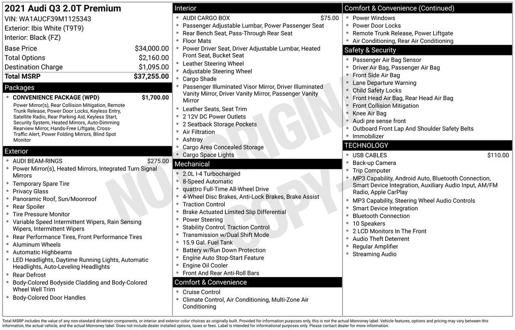 2021 Audi Q3 Premium OR