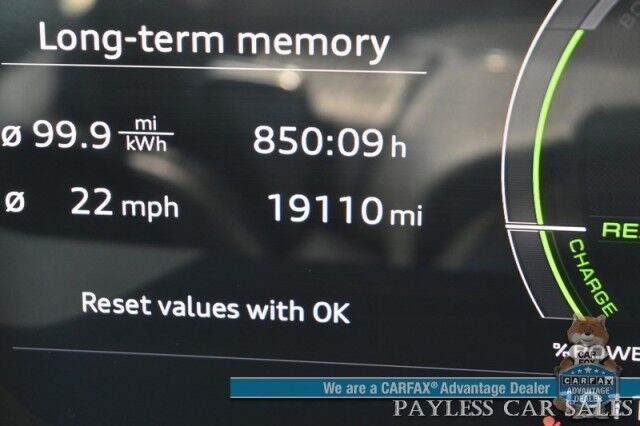 2021 Audi e-tron Prestige / AWD / Black Optic Pkg / Heated & Cooled Leather Seats / Panoramic Sunroof / Navigation / HUD / Bang & Olufsen Speakers / Lane Departure & Blind Spot Alert / 222 Mile Range / Low Miles / 1-Owner Anchorage AK