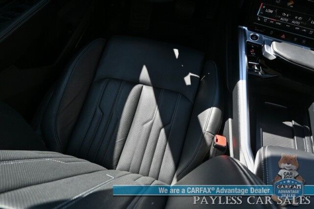2021 Audi e-tron Prestige / AWD / Black Optic Pkg / Heated & Cooled Leather Seats / Panoramic Sunroof / Navigation / HUD / Bang & Olufsen Speakers / Lane Departure & Blind Spot Alert / 222 Mile Range / Low Miles / 1-Owner Anchorage AK