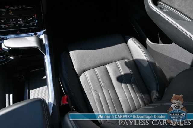 2021 Audi e-tron Prestige / AWD / Black Optic Pkg / Heated & Cooled Leather Seats / Panoramic Sunroof / Navigation / HUD / Bang & Olufsen Speakers / Lane Departure & Blind Spot Alert / 222 Mile Range / Low Miles / 1-Owner Anchorage AK