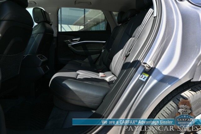 2021 Audi e-tron Prestige / AWD / Black Optic Pkg / Heated & Cooled Leather Seats / Panoramic Sunroof / Navigation / HUD / Bang & Olufsen Speakers / Lane Departure & Blind Spot Alert / 222 Mile Range / Low Miles / 1-Owner Anchorage AK