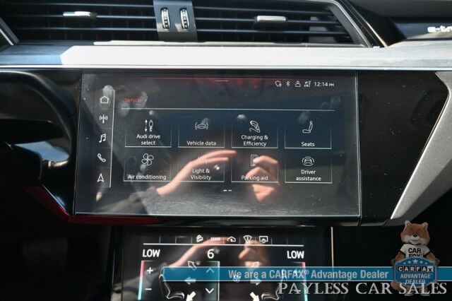 2021 Audi e-tron Prestige / AWD / Black Optic Pkg / Heated & Cooled Leather Seats / Panoramic Sunroof / Navigation / HUD / Bang & Olufsen Speakers / Lane Departure & Blind Spot Alert / 222 Mile Range / Low Miles / 1-Owner Anchorage AK