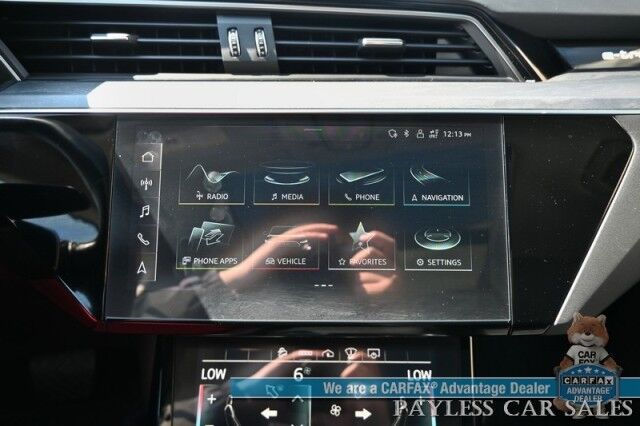 2021 Audi e-tron Prestige / AWD / Black Optic Pkg / Heated & Cooled Leather Seats / Panoramic Sunroof / Navigation / HUD / Bang & Olufsen Speakers / Lane Departure & Blind Spot Alert / 222 Mile Range / Low Miles / 1-Owner Anchorage AK