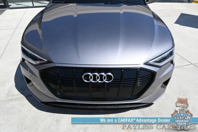 2021 Audi e-tron Prestige / AWD / Black Optic Pkg / Heated & Cooled Leather Seats / Panoramic Sunroof / Navigation / HUD / Bang & Olufsen Speakers / Lane Departure & Blind Spot Alert / 222 Mile Range / Low Miles / 1-Owner Anchorage AK