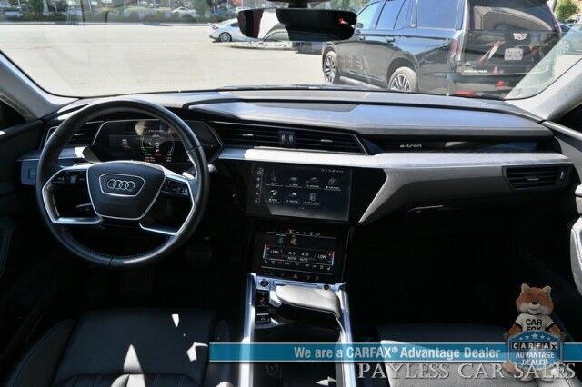 2021 Audi e-tron Prestige / AWD / Black Optic Pkg / Heated & Cooled Leather Seats / Panoramic Sunroof / Navigation / HUD / Bang & Olufsen Speakers / Lane Departure & Blind Spot Alert / 222 Mile Range / Low Miles / 1-Owner Anchorage AK