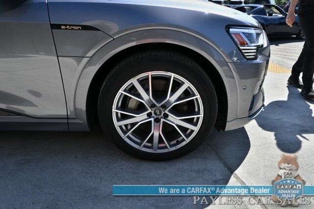 2021 Audi e-tron Prestige / AWD / Black Optic Pkg / Heated & Cooled Leather Seats / Panoramic Sunroof / Navigation / HUD / Bang & Olufsen Speakers / Lane Departure & Blind Spot Alert / 222 Mile Range / Low Miles / 1-Owner Anchorage AK