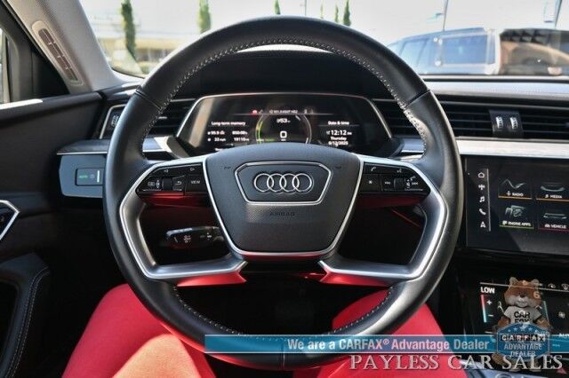 2021 Audi e-tron Prestige / AWD / Black Optic Pkg / Heated & Cooled Leather Seats / Panoramic Sunroof / Navigation / HUD / Bang & Olufsen Speakers / Lane Departure & Blind Spot Alert / 222 Mile Range / Low Miles / 1-Owner Anchorage AK