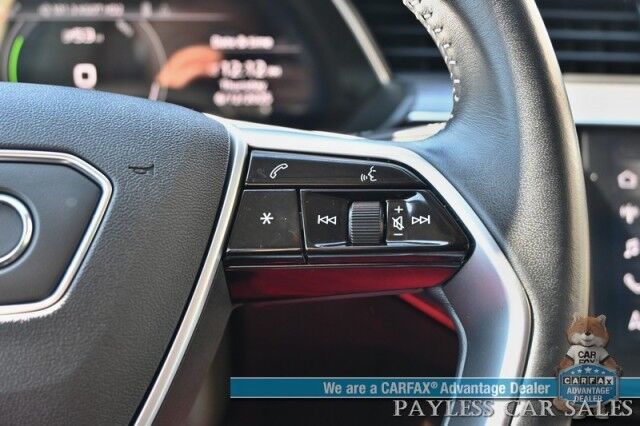 2021 Audi e-tron Prestige / AWD / Black Optic Pkg / Heated & Cooled Leather Seats / Panoramic Sunroof / Navigation / HUD / Bang & Olufsen Speakers / Lane Departure & Blind Spot Alert / 222 Mile Range / Low Miles / 1-Owner Anchorage AK