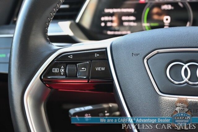 2021 Audi e-tron Prestige / AWD / Black Optic Pkg / Heated & Cooled Leather Seats / Panoramic Sunroof / Navigation / HUD / Bang & Olufsen Speakers / Lane Departure & Blind Spot Alert / 222 Mile Range / Low Miles / 1-Owner Anchorage AK
