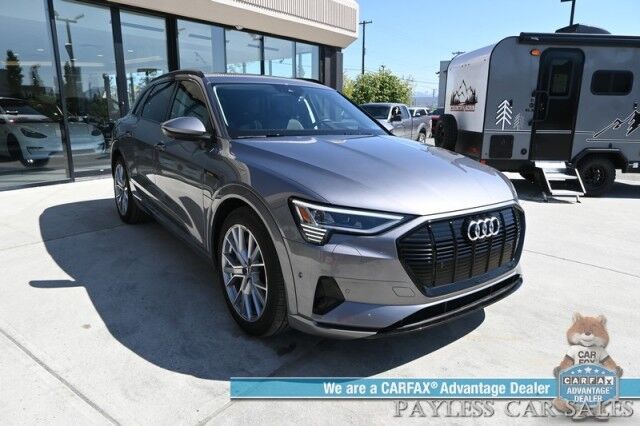 2021 Audi e-tron Prestige / AWD / Black Optic Pkg / Heated & Cooled Leather Seats / Panoramic Sunroof / Navigation / HUD / Bang & Olufsen Speakers / Lane Departure & Blind Spot Alert / 222 Mile Range / Low Miles / 1-Owner Anchorage AK