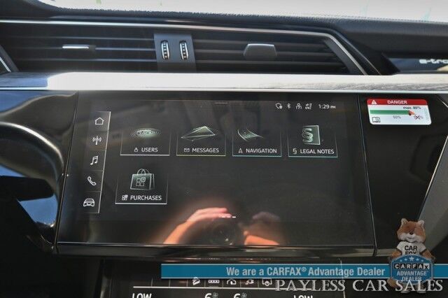 2021 Audi e-tron Sportback Premium Plus / AWD / Heated & Cooled Leather Seats / Panoramic Sunroof / NAV / Bang & Olufsen Speakers / Lane Depart & Blind Spot Alert / Apple CarPlay & Android Auto / 360 Cam / Tow Pkg / 218mi Range / 1-Owner Anchorage AK
