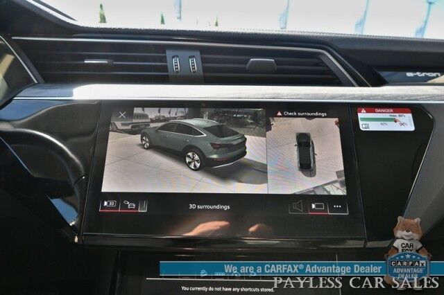 2021 Audi e-tron Sportback Premium Plus / AWD / Heated & Cooled Leather Seats / Panoramic Sunroof / NAV / Bang & Olufsen Speakers / Lane Depart & Blind Spot Alert / Apple CarPlay & Android Auto / 360 Cam / Tow Pkg / 218mi Range / 1-Owner Anchorage AK
