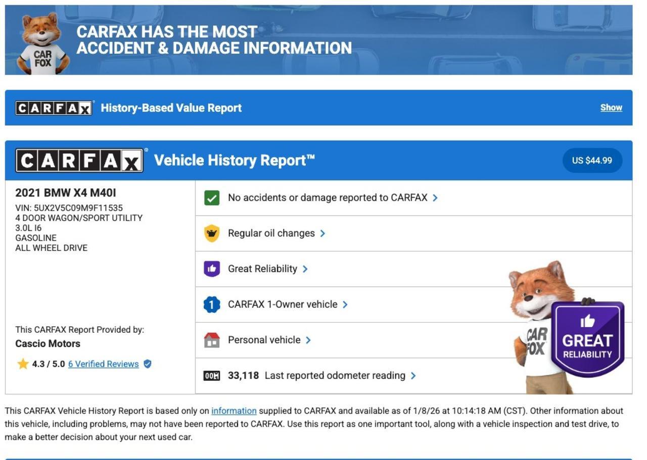 2021 BMW X4 M40i Executive Package 1-Owner 33k Miles Loaded $71k MSRP Scottsdale AZ