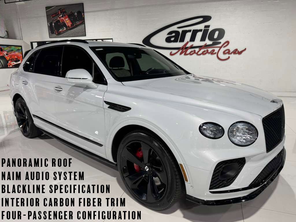 2021 Bentley Bentayga V8 pano roof, Naim audio, carbon trim, Blackline Specificaion, four passenger config AND MUCH MORE!!