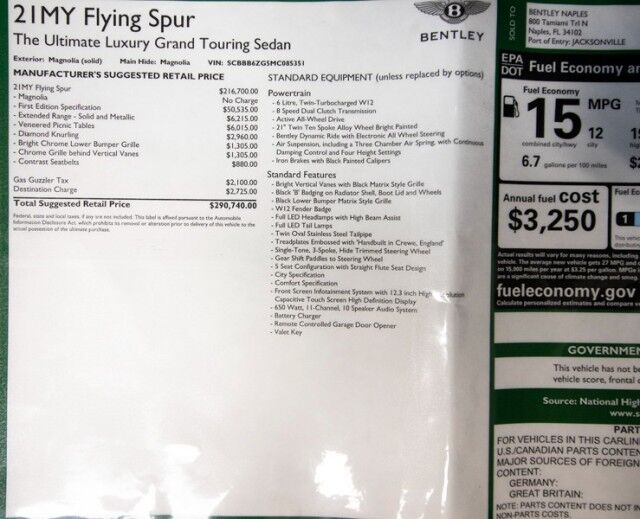 2021 Bentley Flying Spur W12 ($290,740 MSRP!!) *FIRST EDITION SPECIFICATION* *1-OWNER* *SPECIAL ORDER COLOR* San Diego CA