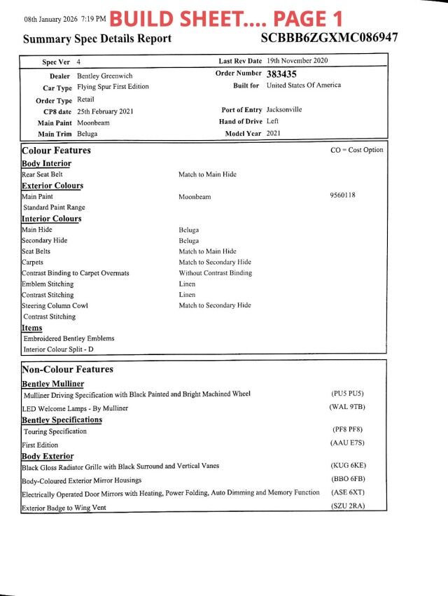2021 Bentley Flying Spur W12 ($301,550 MSRP!!) *FIRST EDITION SPECIFICATION* *1-OWNER* *9800 MILES* *BENTLEY CARBON FIBER BODYKIT* *$82,000 IN OPTIONS* San Diego CA