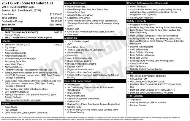 2021 Buick Encore GX Select Raleigh NC