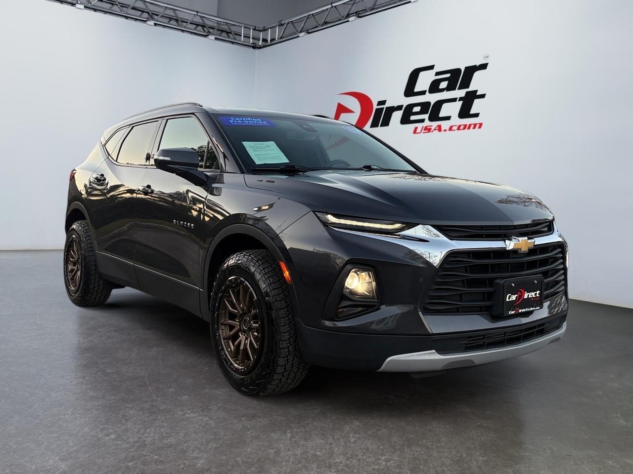 2021 Chevrolet Blazer LT, LANE KEEP ASSIST, AUTO START/STOP, POWER LIFTGATE, FORWARD COLLISION ALERT, BLIND SPOT ALERT, BACKUP CAMERA, PARKING SENSORS, HEATED STEERING WHEEL & SEATS, APPLE CARPLAY/ANDROID AUTO, TOW PACKAGE, LOW MILEAGE, CLEAN CARFAX, BLAZE THE ROAD!