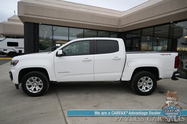 2021 Chevrolet Colorado LT / 4X4 / Crew Cab / Auto Start / 3.6L V6 / Convenience Pkg / Apple CarPlay & Android Auto / Cruise Control / Backup Camera / Keyless Entry / Block Heater / Tow Pkg / 1-Owner Anchorage AK