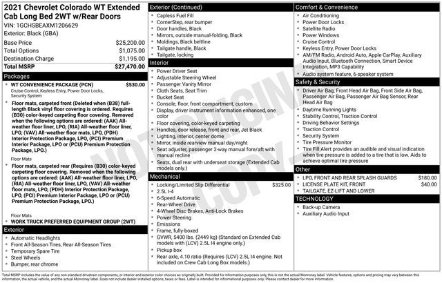 2021 Chevrolet Colorado Work Truck Raleigh NC