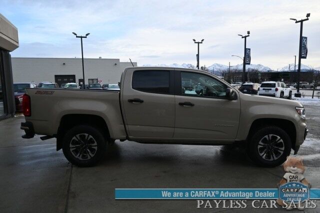 2021 Chevrolet Colorado Z71 / 4X4 / Crew Cab / AutoStart / 3.6L V6 / Power & Heated Leather Seats / Heated Steering Wheel / Apple CarPlay & Android Auto / Bluetooth / Backup Camera / Keyless Entry / Bed Liner / Block Heater / Tow Pkg / Low Miles Anchorage AK